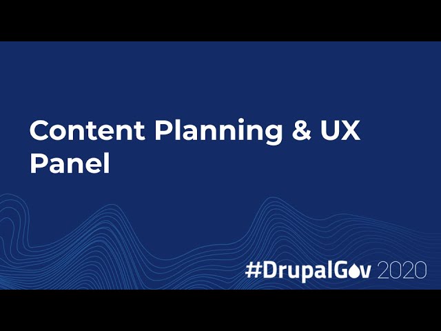 Content Planning & UX Panel