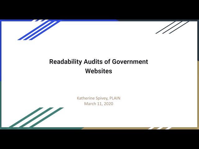 Readability Audits of Government Websites