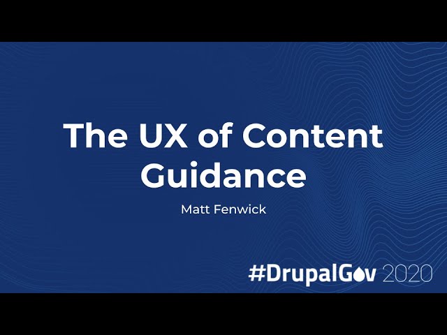 The UX of Content Guidance